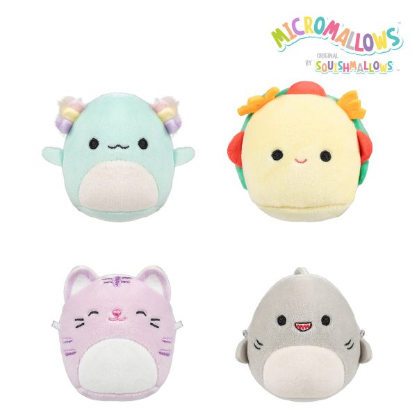 Micromallows 4-Pack - Gordon Shark. Tex Taco. Tabitha Cat. Irina Axolotl