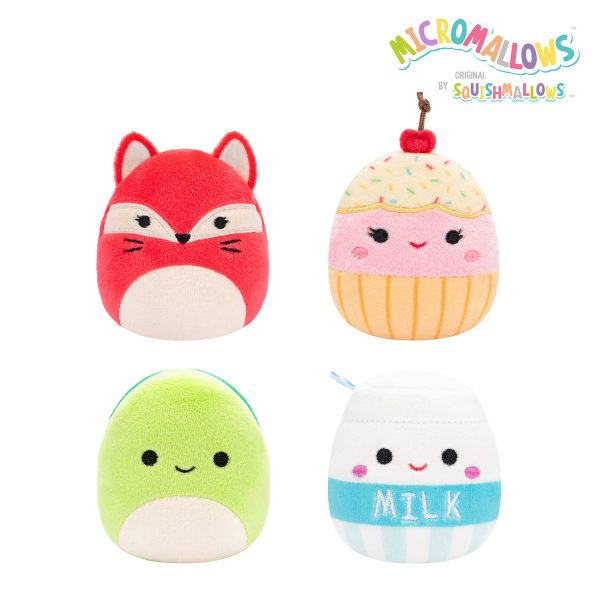 Micromallows 4-Pack - Fifi Fox. Henry Turtle. Melly Milk Carton. Clara Cupcake